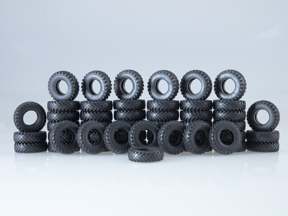 1:43 Покрышка на КрАЗ-214, прицеп ЧМЗАП-5247 (Я-190 15.00-20)  (комплект 50 шт.) - AVD143012050