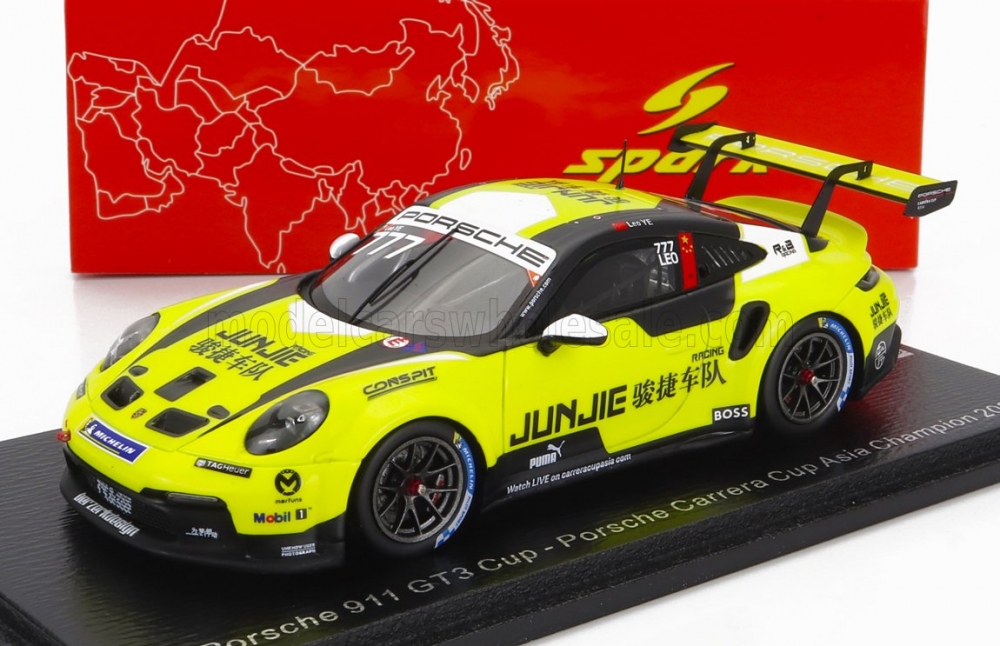 1:43 PORSCHE 911 991-2 Gt3 Team Jungig №777 Champion Asia Porsche Carrera Cup Season (2022) L.ye, Yellow Black - SA269