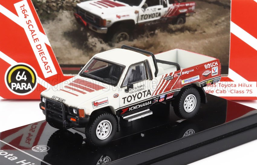 1:64 TOYOTA Hilux Pick-up Racing (1985), White Red - PA-55526