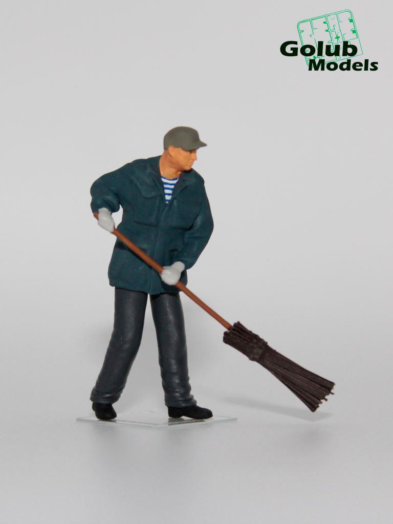1:43 Фигурка дворник с метлой - 2310