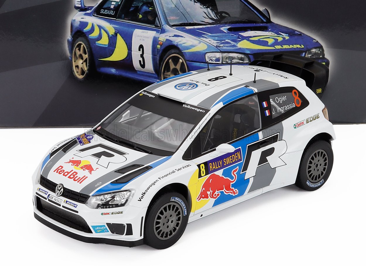 1:18 VOLKSWAGEN Polo R Wrc Team Volkswagen Motorsport №8 Winner Rally Sweden (2013) Sebastien Ogier - Julien Ingrassia, White - LEPLGRVODERAL065