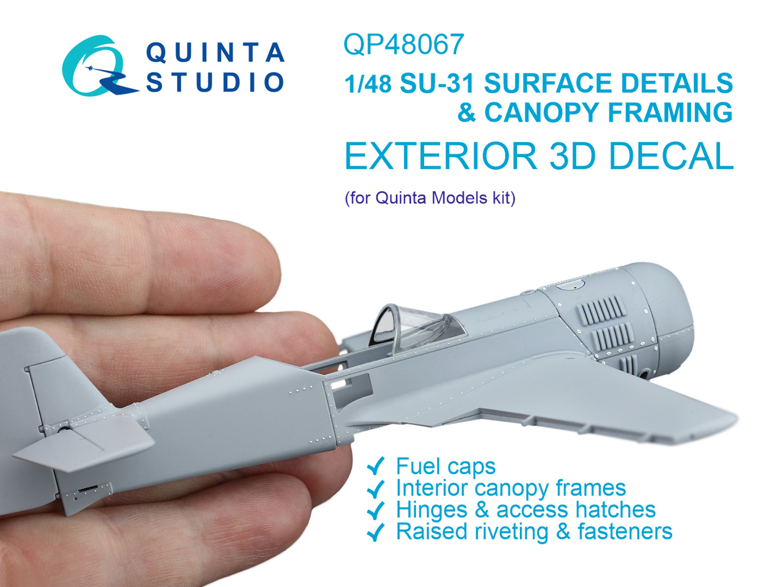 1:48 3D Декаль Экстерьер и переплет остекления для Су-31 (Quinta Models) - QP48067