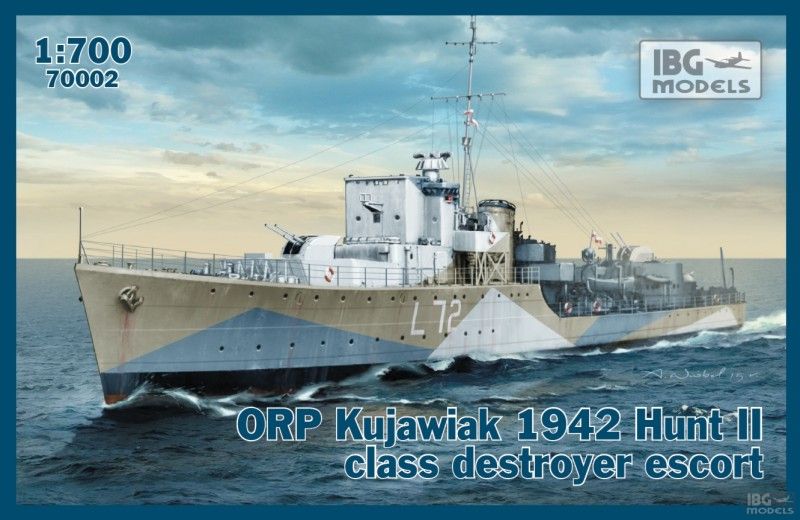 1:700 Сборная модель Польский эсминец ORP Kujawiak 1942г. - 70002