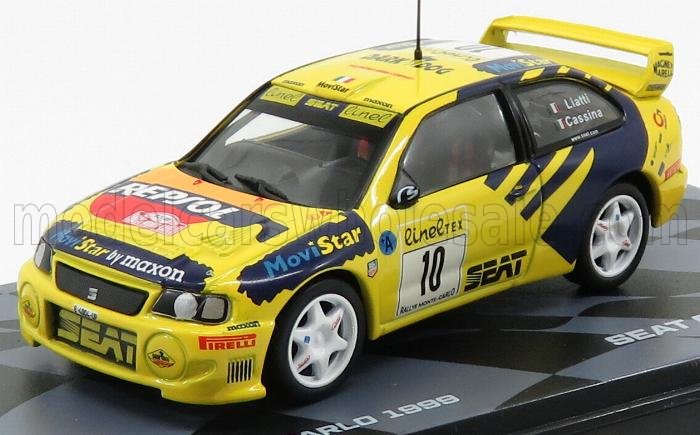 1:43 SEAT Cordoba Wrc Repsol N 10 Rally Montecarlo 1999 P.liatti - C.cassina, Yellow Blue - RMIT024