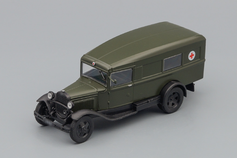 1:43 Горький 55 Скорая помощь, Автомобиль на службе 24, хаки - ANS024-X6