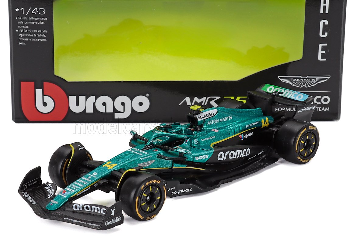 1:43 ASTON MARTIN F1 Amr25 Team Aramco Cognizant №14 Season (2025) Fernando Alonso, Green Black - 18-38250-A