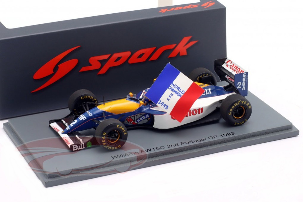 1:43 WILLIAMS FW15C #2 2nd Portugal GP Formula 1 World Champion Alain Prost (1993) - S7477