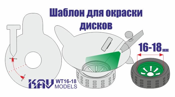 Трафарет для окраски колёс 16-18мм - WT 16-18