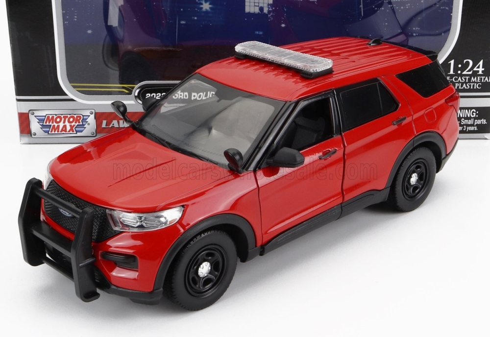 1:24 FORD Utility Police Interceptor With Light Bar And Push Bumper (2022), red - 76988R