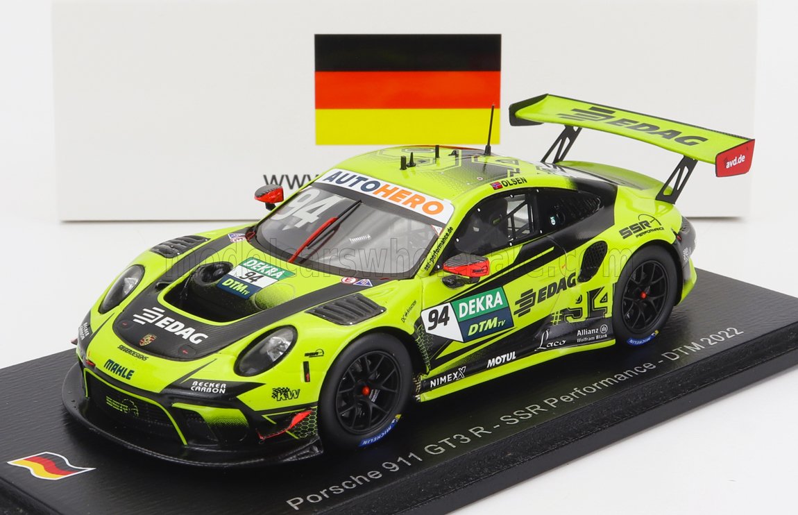 1:43 PORSCHE 911 991-2 Gt3 R Team Ssr Performance №94 Dtm Season (2022) D.Olsen, Yellow Black - SG876