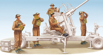 1:35 Сборная модель British/Commonwealth Bofors 40mm Anti-Aircraft Gun crew set - CB35084