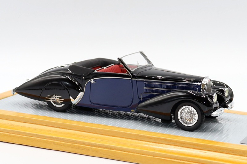1:43 Bugatti T57C Aravis 1939 Cabriolet Gangloff sn57798 Original & Current car, Black/Blue - IL43113