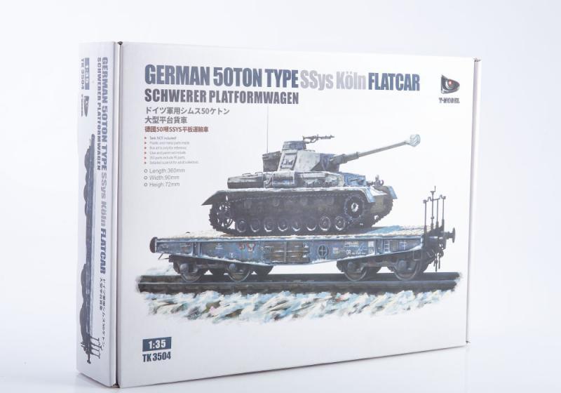 1:35 Сборная модель Германская ж/д платформа 50 тонн SSYS KOLN - TK3504