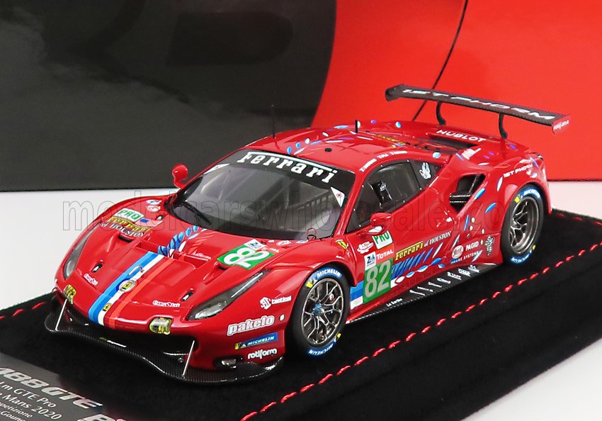 1:43 FERRARI 488 Gte Evo 3.9l Turbo V8 Team Risi N 82 Lmgte Pro Class 24h Le Mans (2020) S.Bourdais - J.Gounon - O.Pla, Red - BBRC254