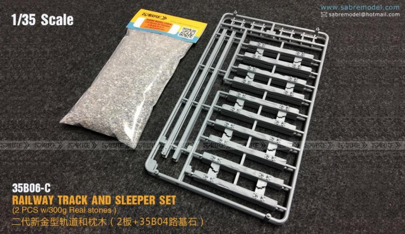 1:35 Сборная модель Railway Track And Sleeper Set (2 Pcs W/300G Real Stones) - 35B06-C