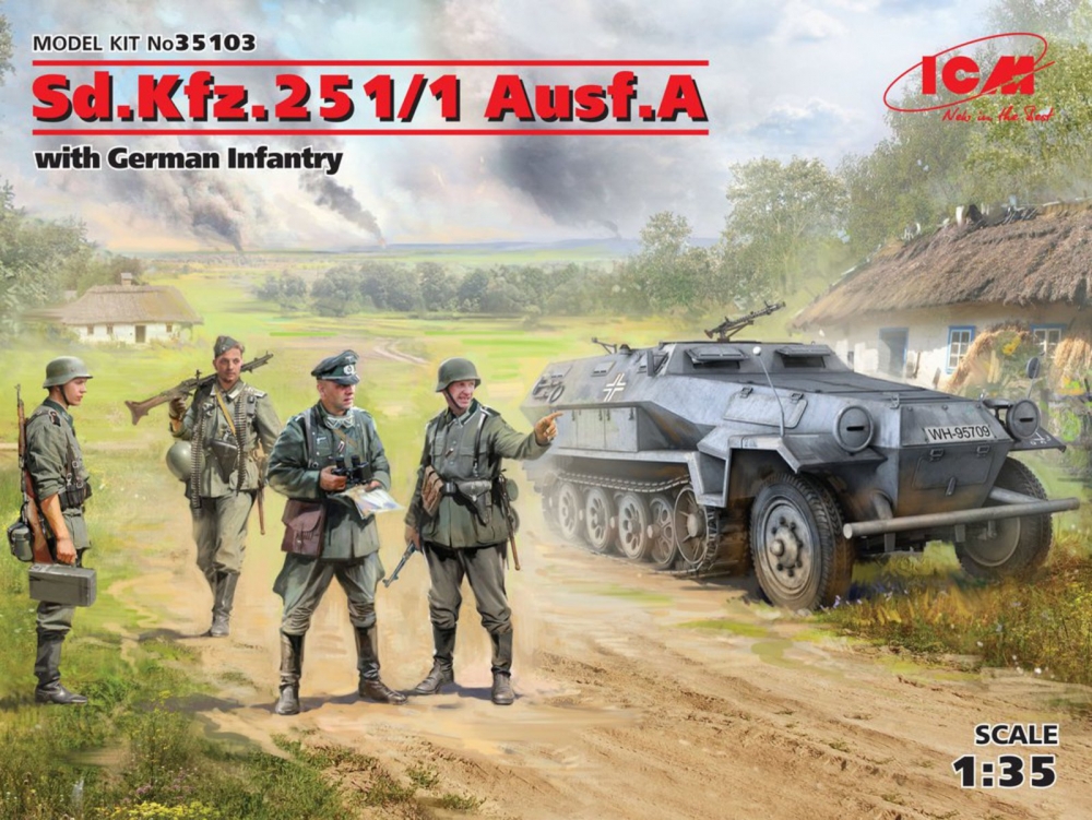 1:35 Сборная модель Бронетранспортер Sd.Kfz.251/1 Ausf.A с немецкой пехотой - 35103
