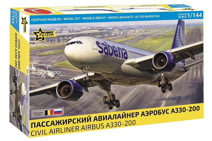 1:144 Сборная модель Пассажирский авиалайнер Аэробус А330-200 - 7047
