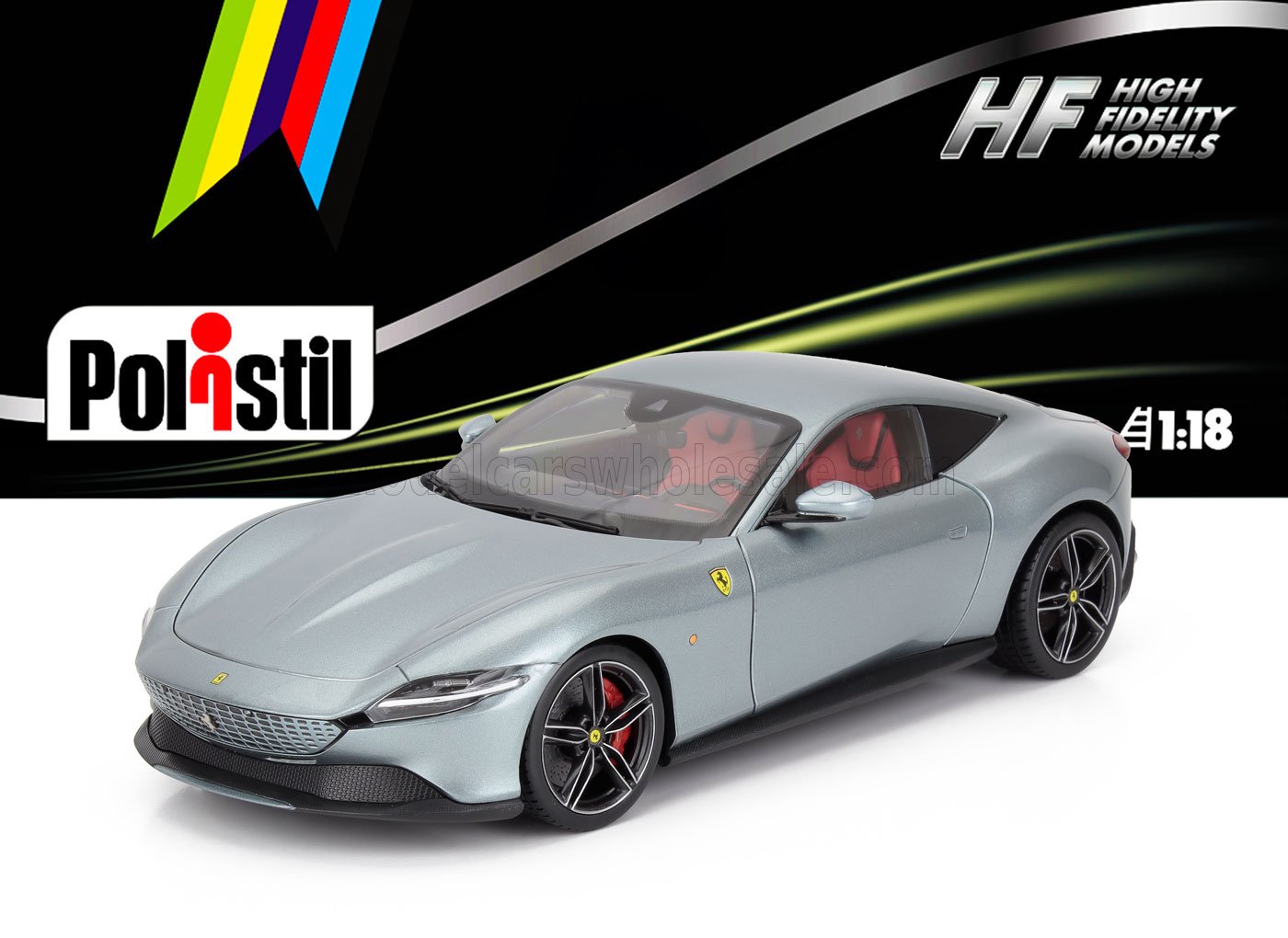 1:18 FERRARI Roma (2019), Grigio Titanio - Grey Met - 18FE02042-WB