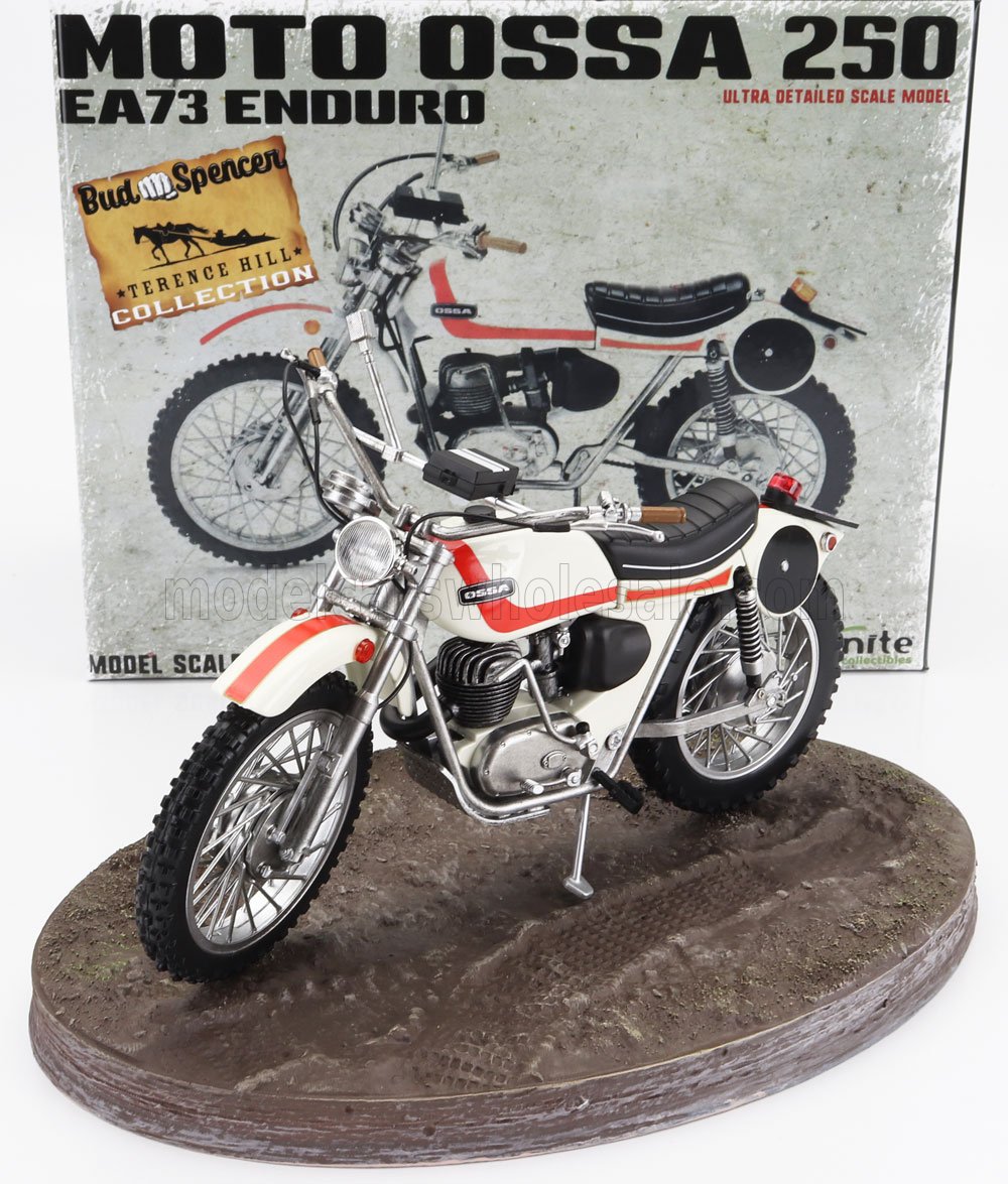 1:12 OSSA 250 Ae73 Enduro (1973) - From Movie - Altrimenti Ci Arrabbiamo - Tv Series - Motorcycle, White - 90022