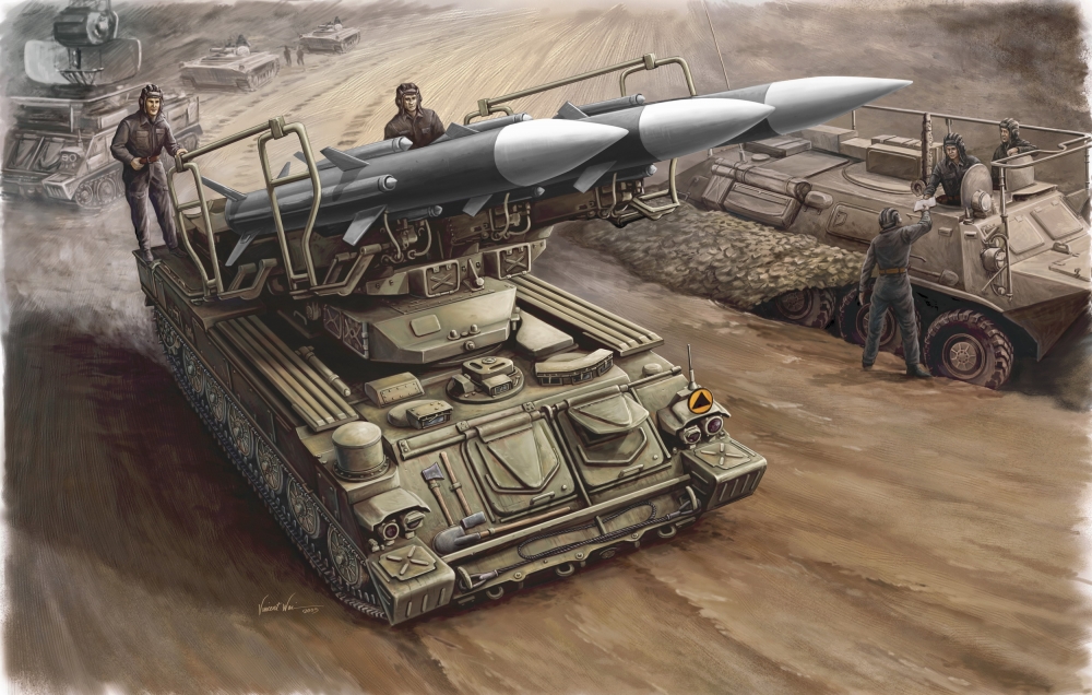1:35 Сборная модель танк Российский ЗРК 'Куб' - 00361