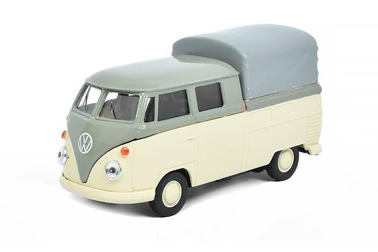 1:32 VOLKSWAGEN T1 Double Cabin Pick Up, beige/grey - 49720SPD-WH