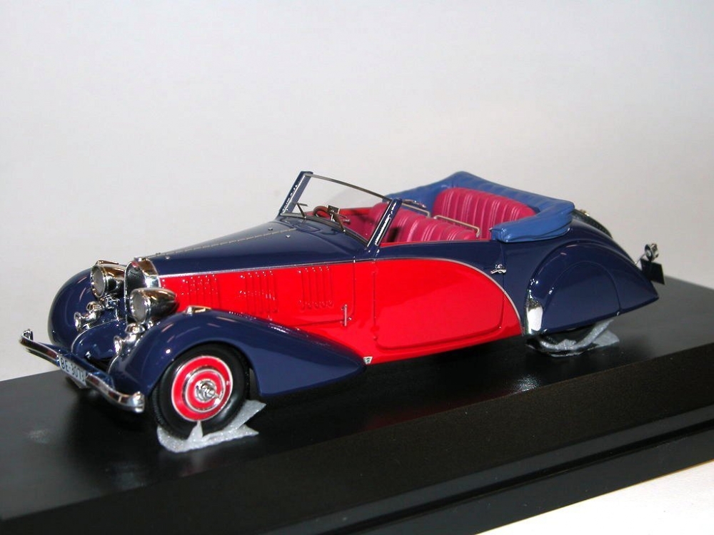 1:43 Bugatti T57 Cabriolet Graber 1936 sn 57446 open top Blue / Red - Nic001