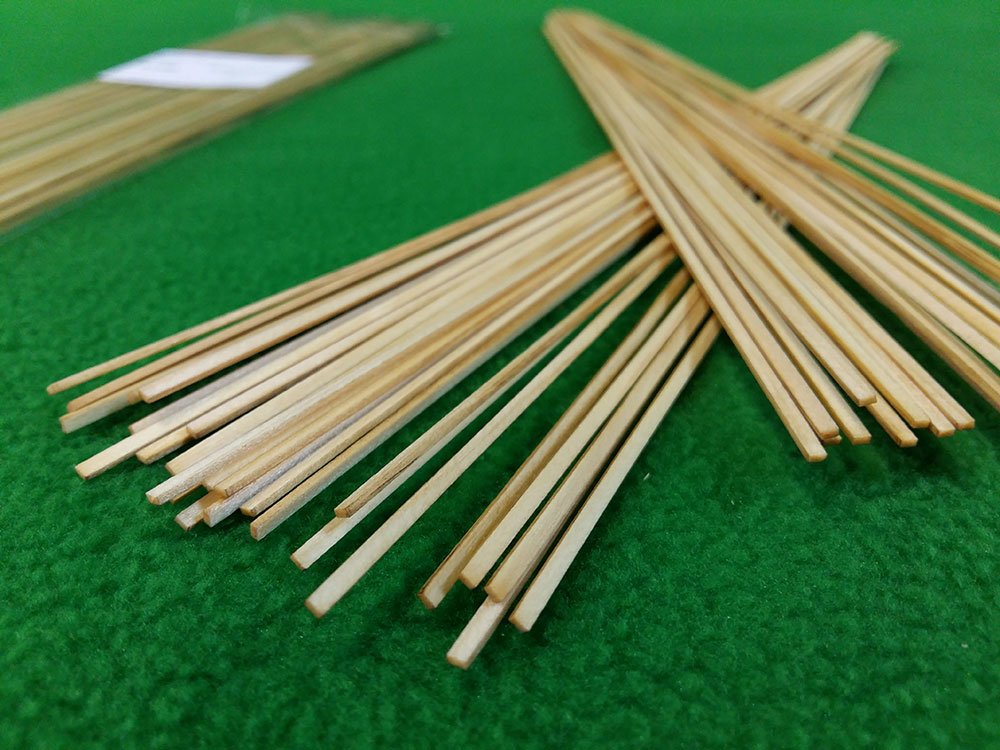 Рейки 1х2 мм, длина 300 мм, 50 шт, сосна - 5126