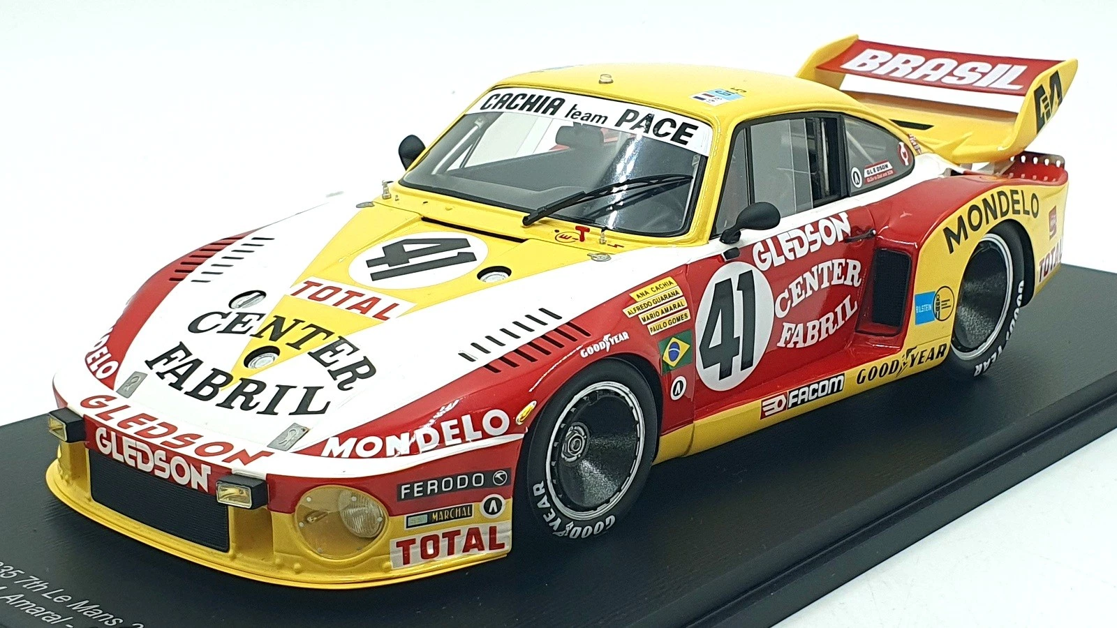 1:18 PORSCHE 935-77 3.0l F6 Turbo Team Pace №41 7th 24h Le Mans Paulo Gomes - Mario Amaral - Alfredo Guarana (1978), Yellow Red White - 18S633