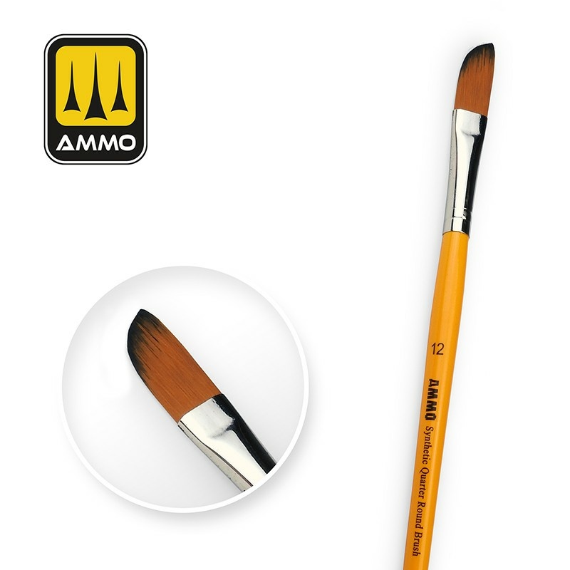 Синтетическая кисть в четверть круглой формы №12 / 12 Synthetic Quarter Round Brush - AMIG8586