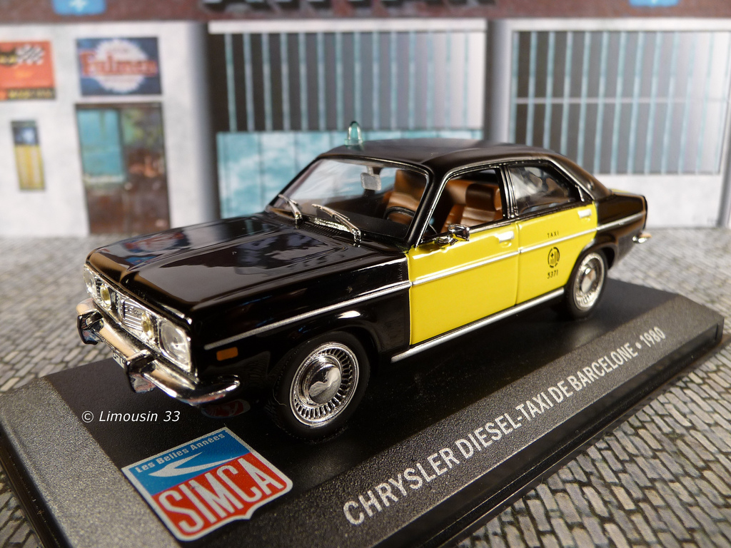 1:43 CHRYSLER Diesel Taxi de Barcelone (1980), black/yellow - LBAS-090