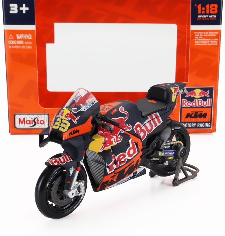 1:18 KTM Rc16 Team Red Bull Factory Racing №33 Motogp Season (2023) Brad Binder, Blue Red Yellow - 36393-BIN-33