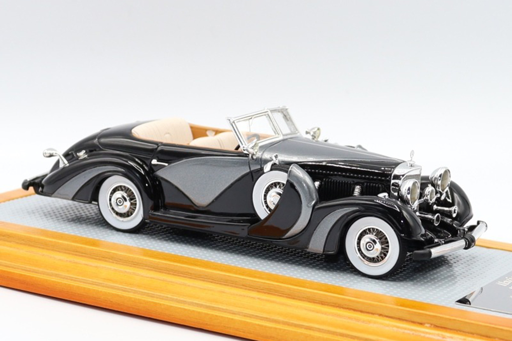 1:43 Mercedes-Benz 500K 1935 Cabriolet Saoutchik sn123696   open top, Black/Grey - IL43130