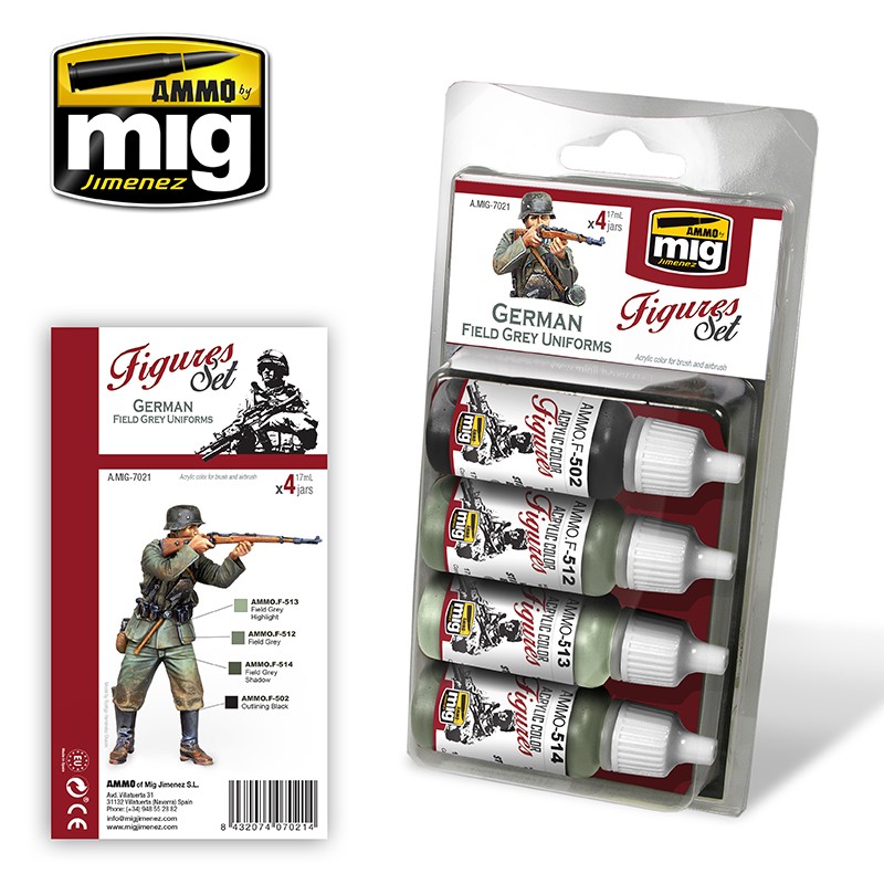 Набор акриловых красок GERMAN FIELD GREY UNIFORMS - AMIG7021
