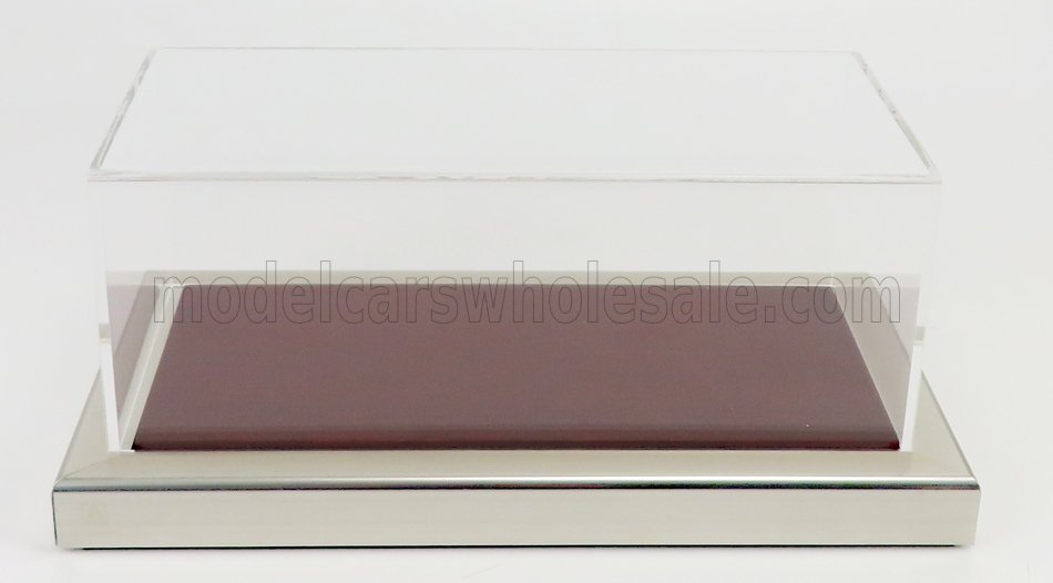 1:24 VETRINA DISPLAY BOX Goodwood Base In Legno - Wood Mahogany Base - Lungh.lenght Cm 23.0 X Largh.width Cm 12.0 X Alt.height Cm 8.5 (altezza Interna 8.0 Cm ), Plastic Display - ATL10163