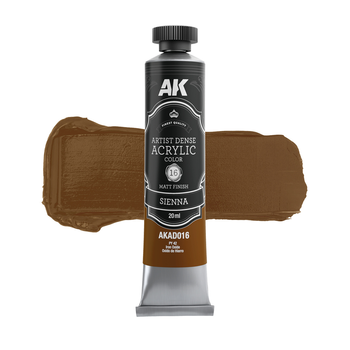 Краска акриловая ARTISTIC DENSE в тюбике - Сиенна / SIENNA – ARTISTIC DENSE ACRYLIC COLOR, 20 мл - AKAD016