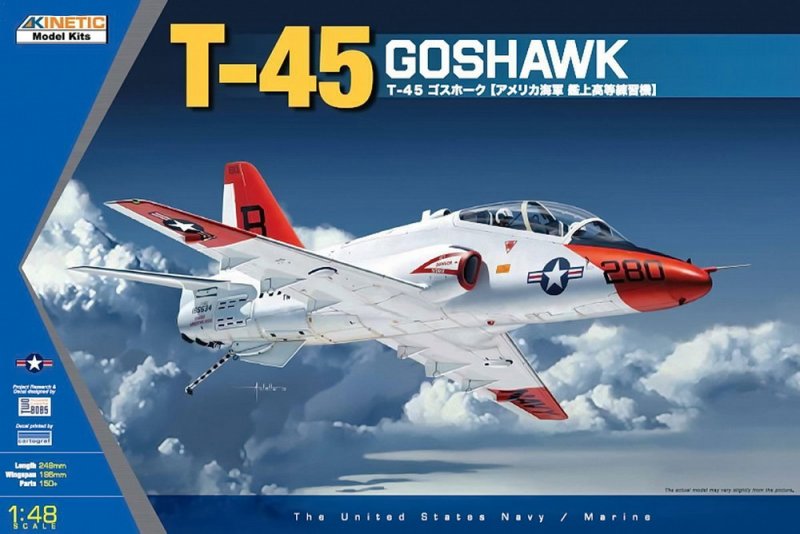 1:48 Сборная модель Американский палубный учебно-тренировочный самолет T-45 Goshawk (US Navy) - K48038