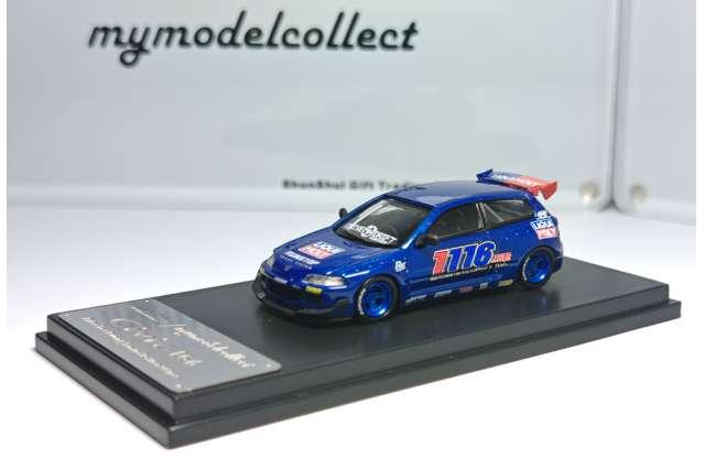 1:64 HONDA Civic EG6 *1116 Auto Garage* wheel & tire, blue/red - C640013I