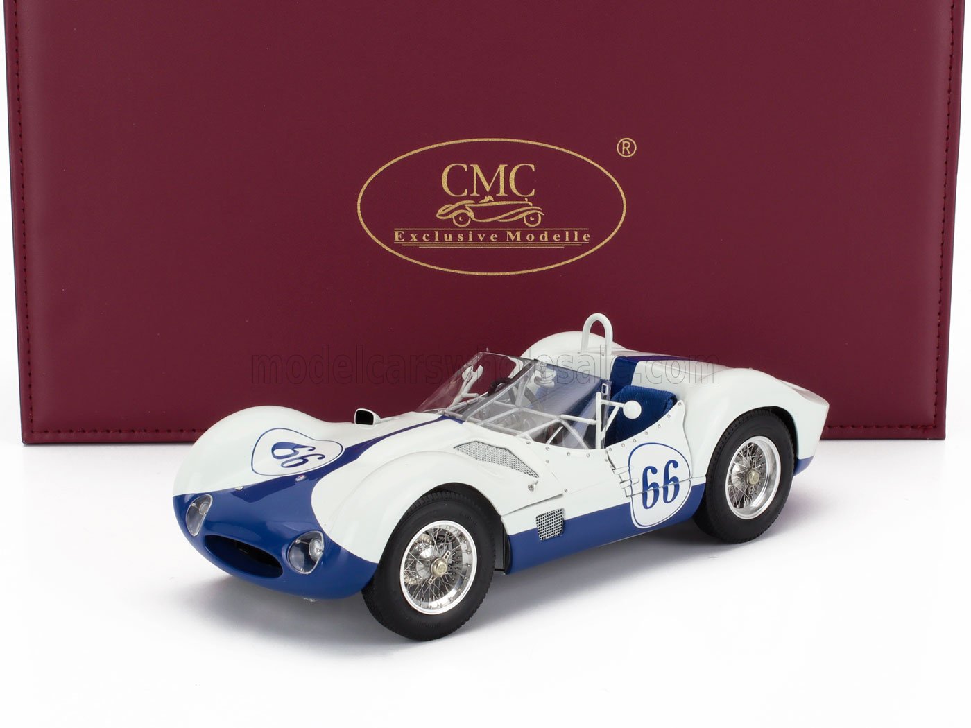 1:18 MASERATI Tipo 61 2.9l S4 Spider Birdcage №66 Winner Castle Rock Colorado Scca (1960) Jim Hall, White Blue - M-281