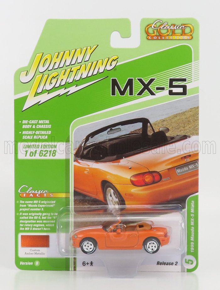 1:64 MAZDA Mx-5 Cabriolet Open (1999), Orange White - JLCG025B-5