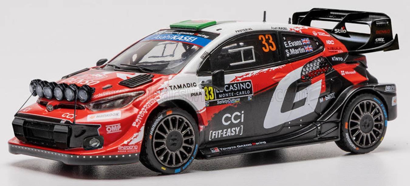 1:43 TOYOTA Yaris GR WRC Rally1 Hybrid Team Toyota Gazoo Racing WRT (night version) №33 2nd Rally Monte Carlo (2026) Elfyn Evans - Scott Martin - RAM1025C