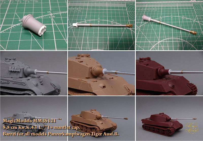 1:35 Ствол 8,8 см Kw.K.43 L/41 с фланцем бронемаски. Для моделей Panzerkampfwagen Tiger Ausf.B. Канал ствола с нарезами - MM35121