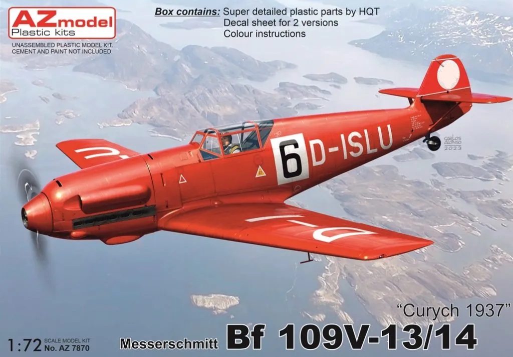 1:72 Сборная модель Messerschmitt Bf 109V-13/14 'Curych 1937' - AZ7870
