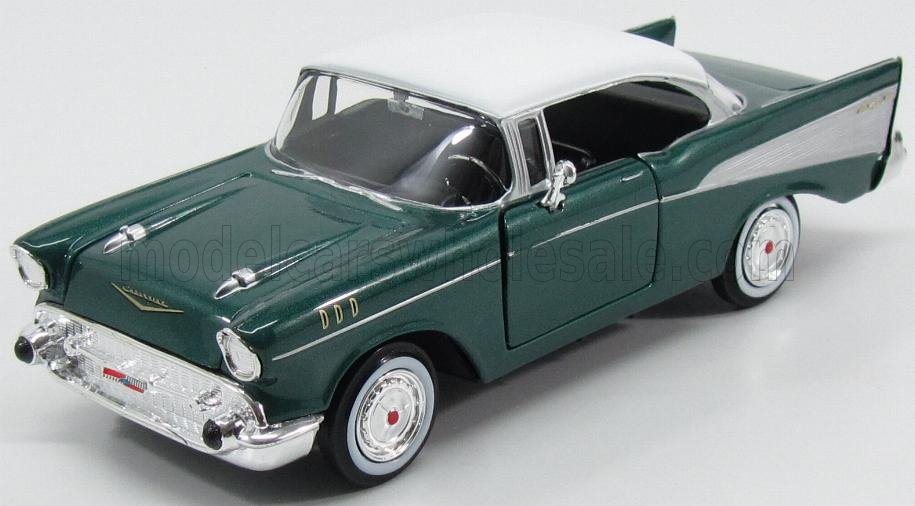 1:24 CHEVROLET Bel Air 2-door (1957), Green Met White - 73228GN