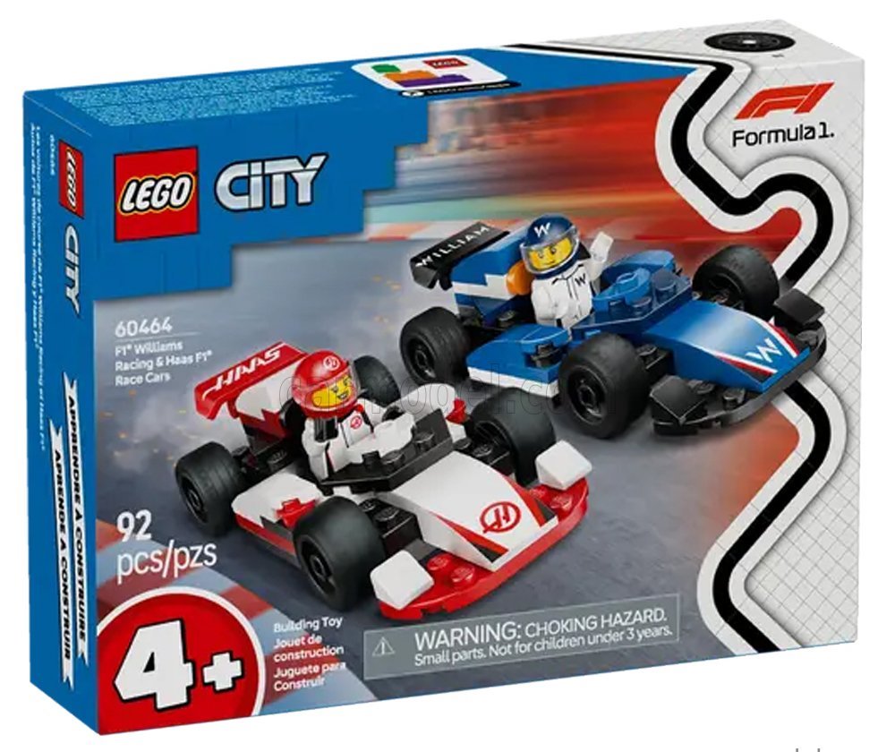 Сборная модель Lego City - F1 Hass + Williams - 92 штук - 60464