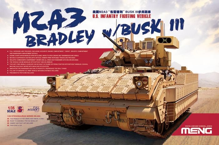1:35 Сборная модель Американская БМП M2A3 Bradley (w/BUSK III) - SS-004