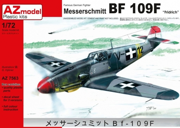 1:72 Сборная модель Самолет Messerschmitt Bf-109F `Fridrich` - AZ7563