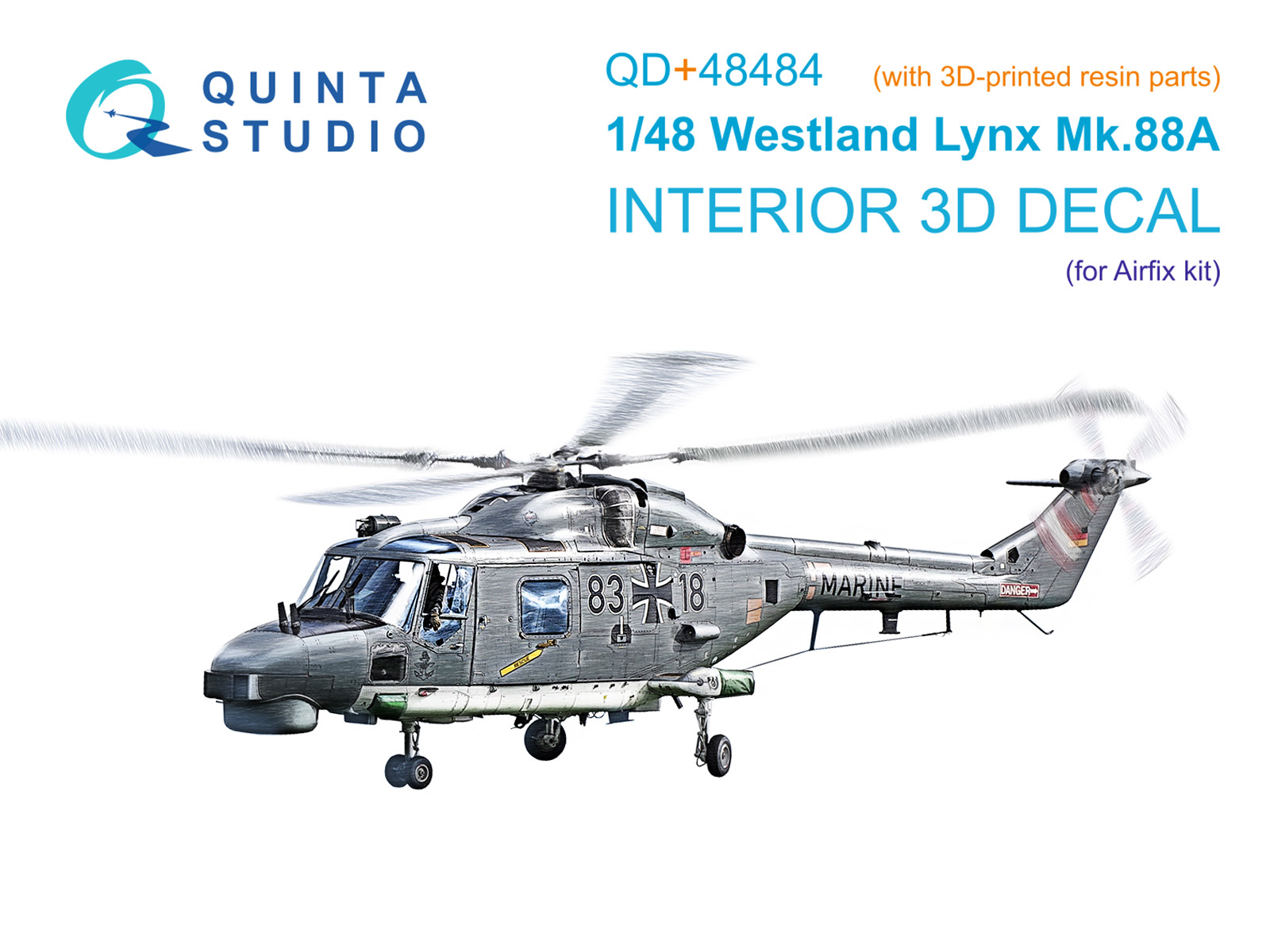 1:48 3D Декаль интерьера кабины Lynx Mk88A (Airfix) (с 3D-печатными деталями) - QD+48484