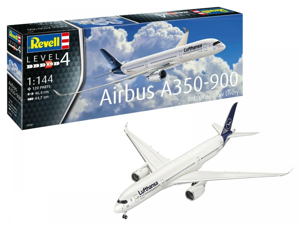 1:144 Сборная модель Самолет Airbus A350-900 Lufthansa New Livery - 03881