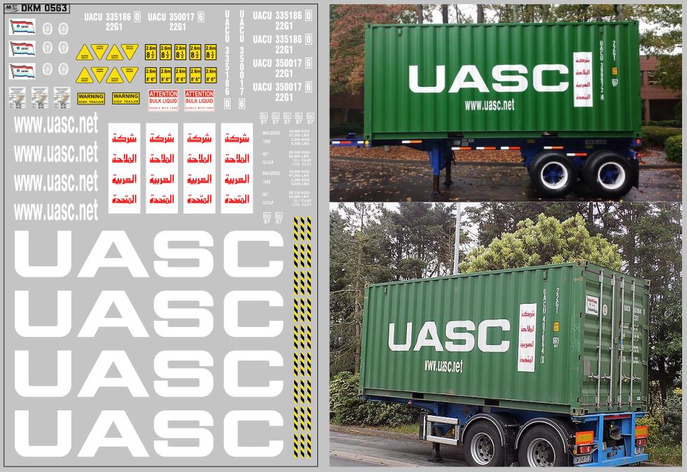 1:43 Набор декалей Контейнеры United Arab Shipping Company (100х140) - DKM0563