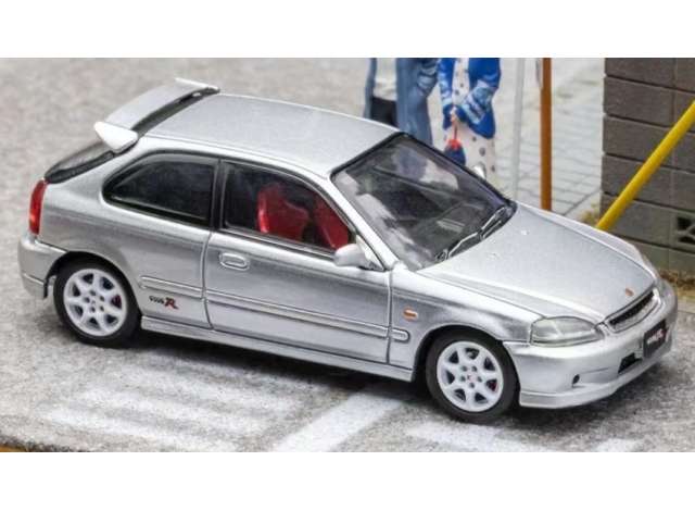 1:64 Honda EK9 with opening hood, silver - FH034
